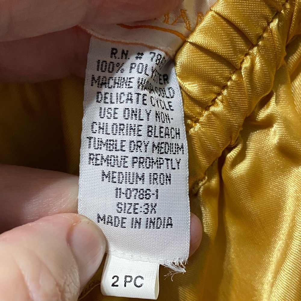 Roaman’s Fancy gold colored patchwork satiny velvety size 3X Pantsuit Set - Picture 13 of 16